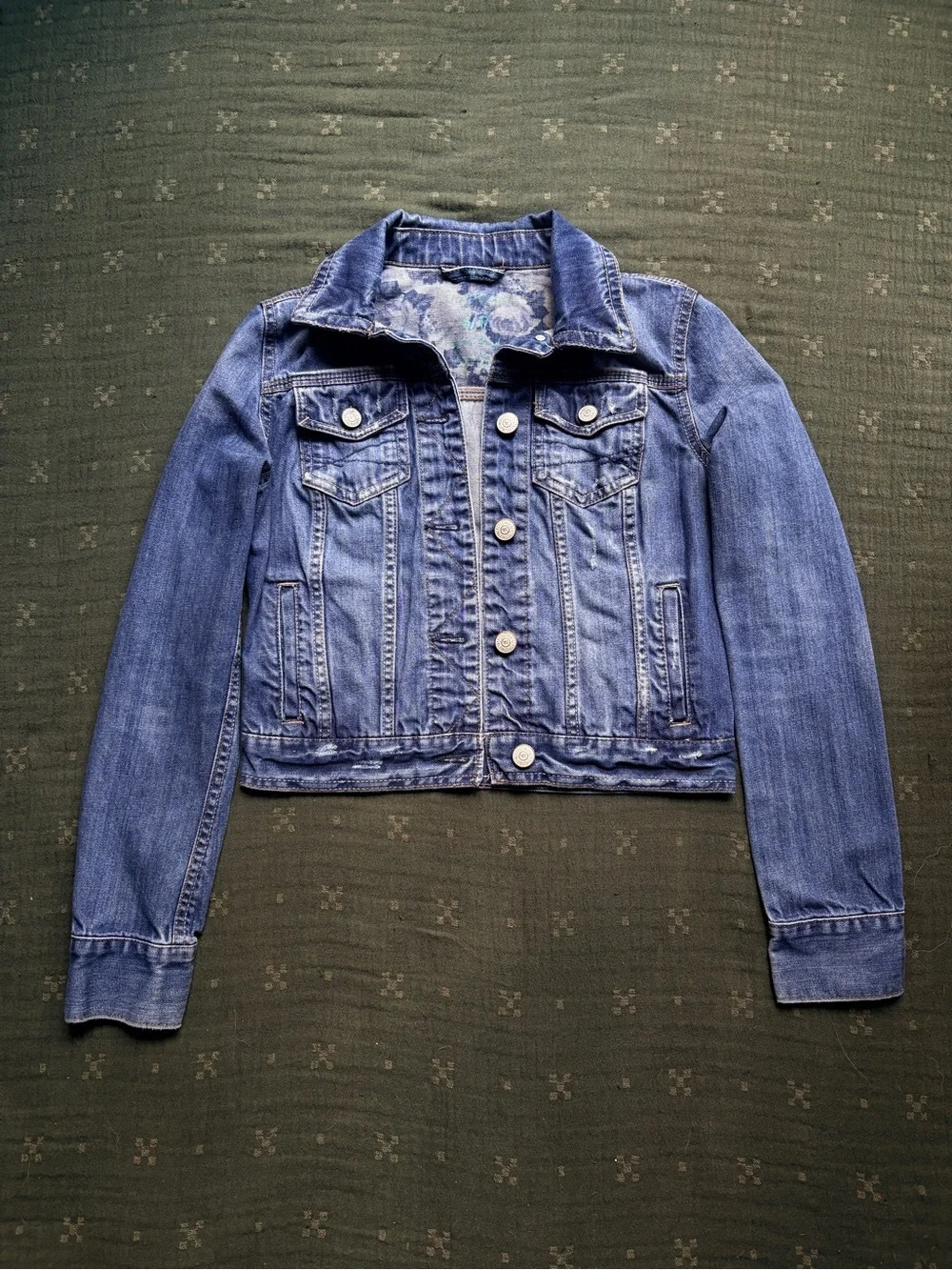 Aeropostale Cropped Blue Denim Jacket - Classic Jean Jacket